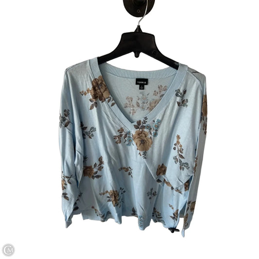 Sweater By Torrid In Blue & Brown, Size: 1x