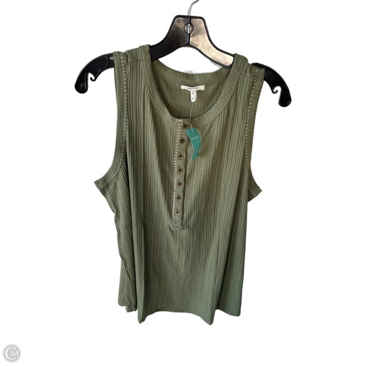 Top Sleeveless By Maurices In Green & Tan, Size: 1x