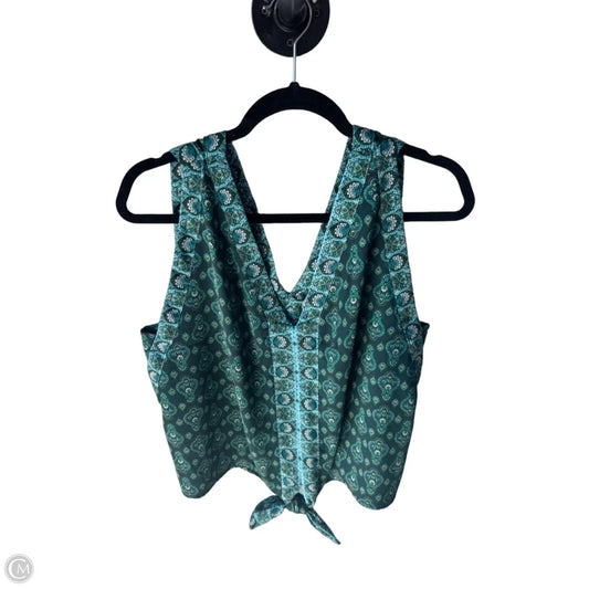 Top Sleeveless By Loft In Blue & Green, Size: Xl