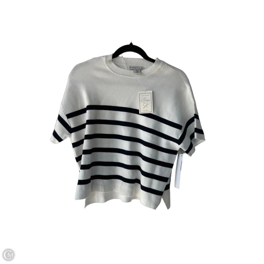 Sweater Short Sleeve By Sincerely Jules In Blue & White, Size: Xs