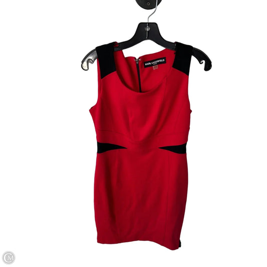 Dress Designer By Karl Lagerfeld In Black & Red, Size: S
