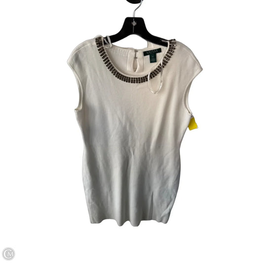 Dress Party Short By Lauren By Ralph Lauren In Gold & White, Size: Xl