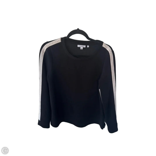 Sweatshirt Crewneck By Chicos In Black & Cream, Size: M