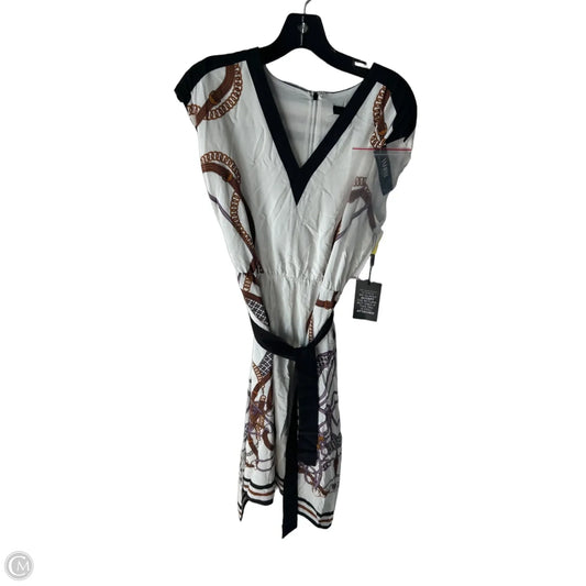 Dress Casual Midi By White House Black Market In Brown & White, Size: M