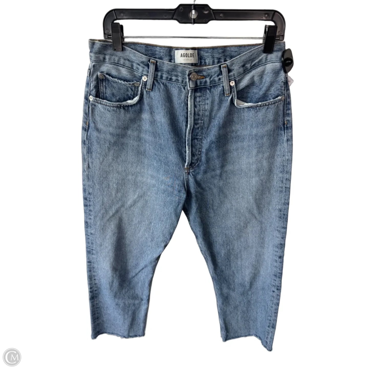 Jeans Straight By Agolde In Blue Denim, Size: 10