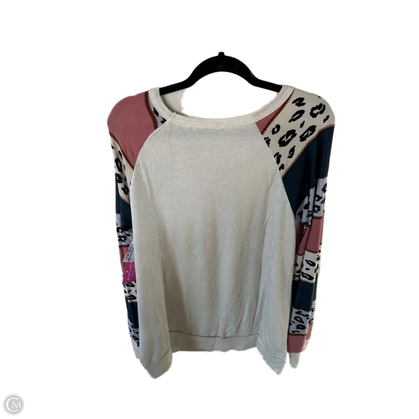 Top Long Sleeve By Clothes Mentor In Cream & Pink, Size: L