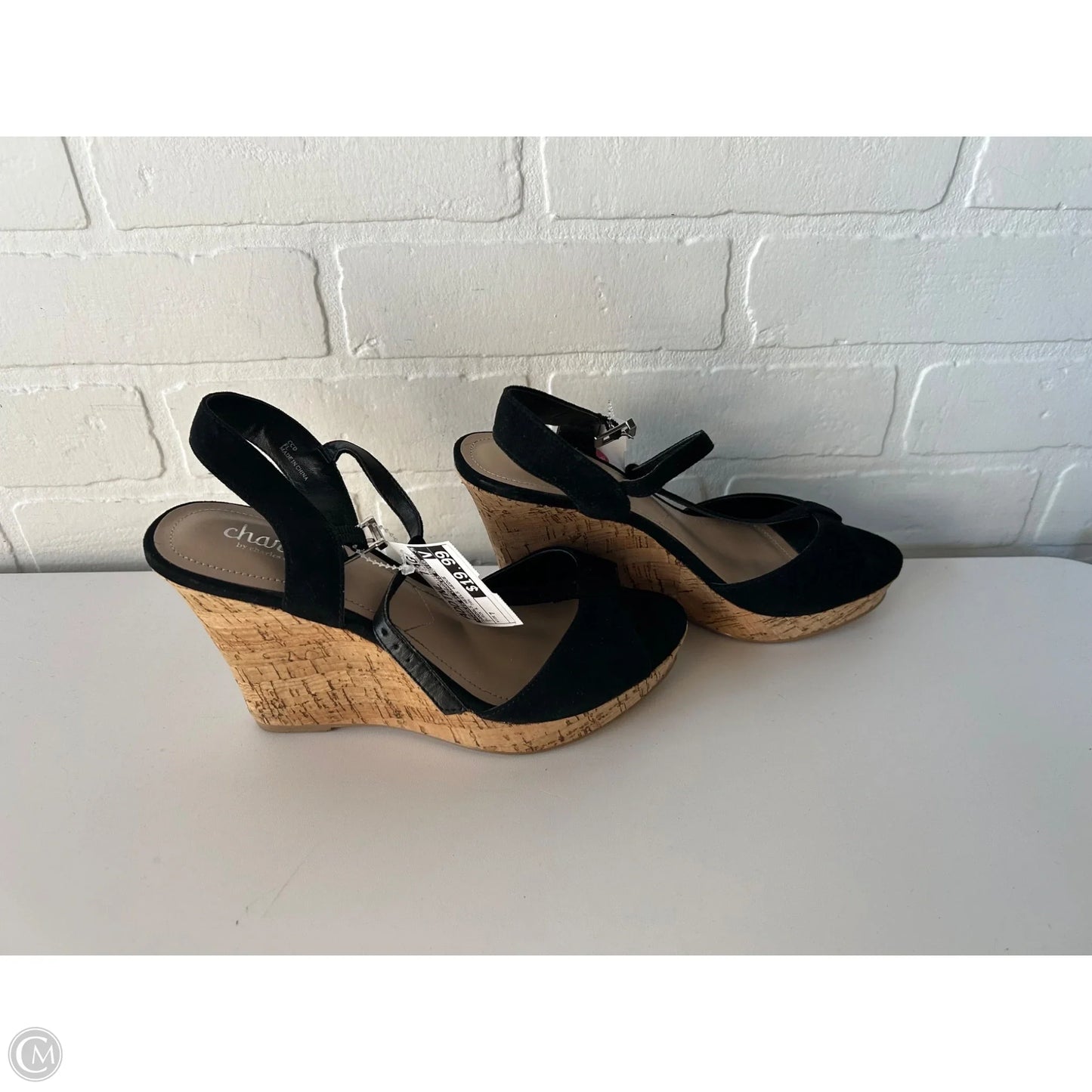 Sandals Heels Wedge By Charles By Charles David In Black & Tan, Size: 7