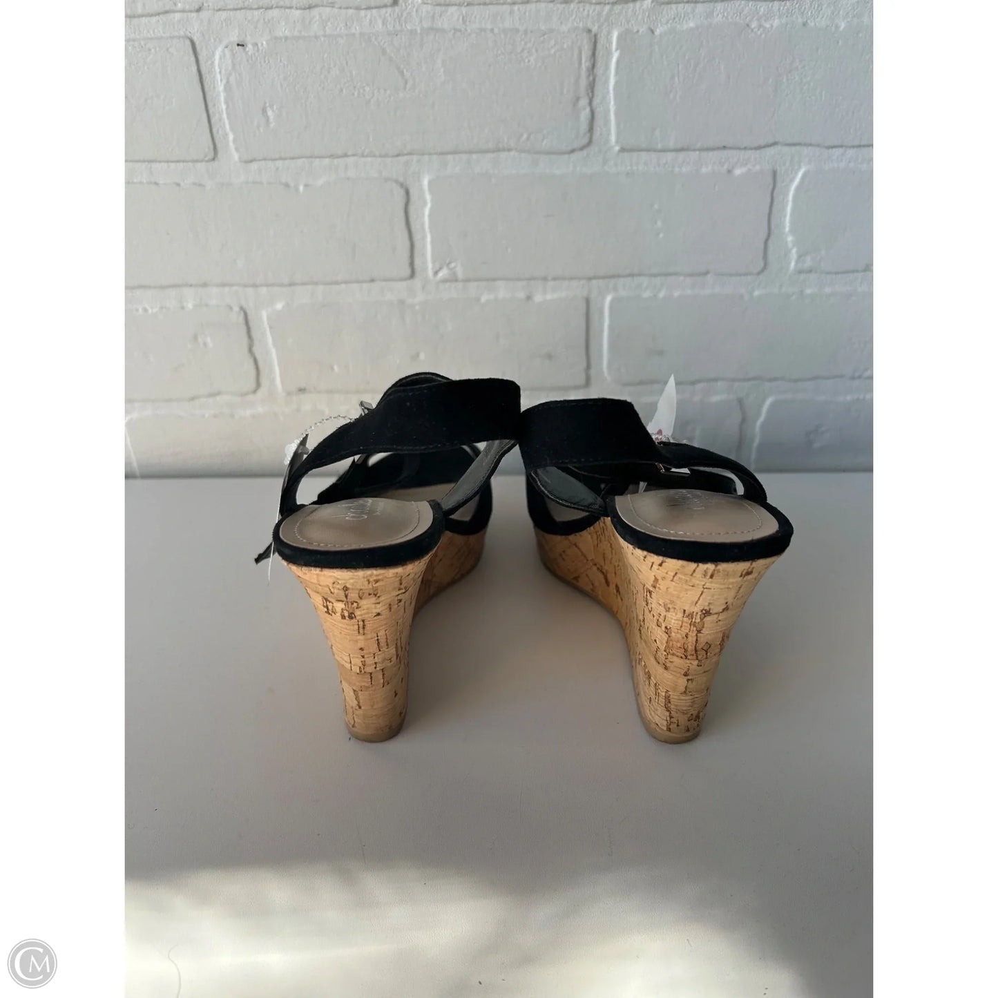 Sandals Heels Wedge By Charles By Charles David In Black & Tan, Size: 7