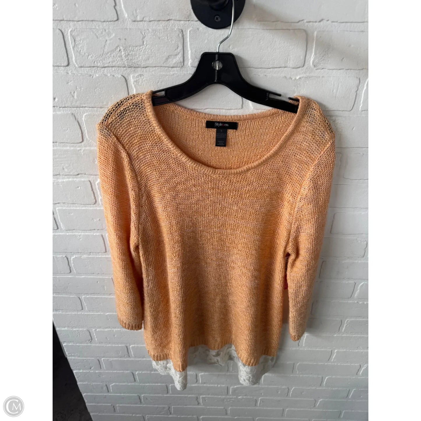 Sweater By Style And Company In Orange, Size: L
