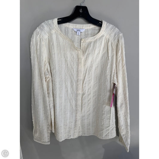 Top Long Sleeve By Croft And Barrow In Tan, Size: M