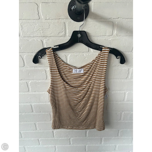 Top Sleeveless Basic By Miou Muse In Brown & Cream, Size: S