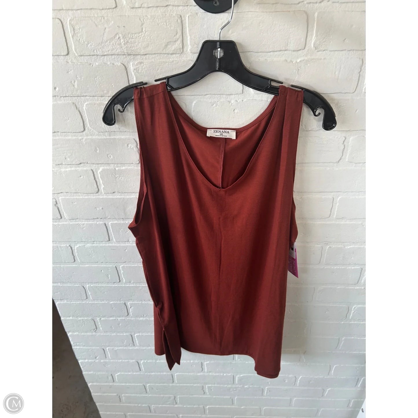 Top Sleeveless Basic By Zenana In Brown, Size: 1x