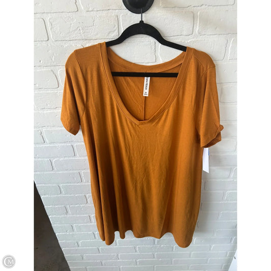 Top Short Sleeve Basic By Zenana In Gold, Size: 2x