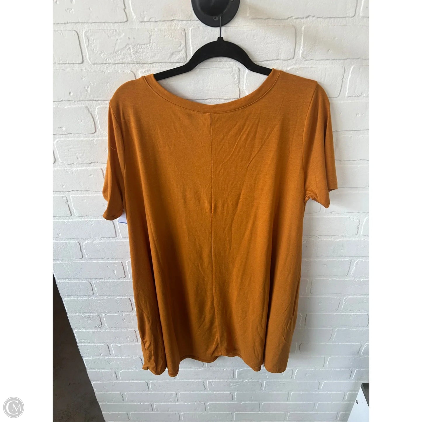 Top Short Sleeve Basic By Zenana In Gold, Size: 2x