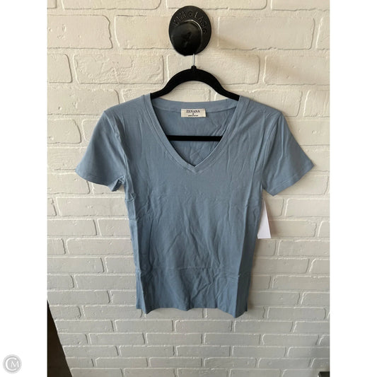 Top Short Sleeve Basic By Zenana In Blue, Size: S