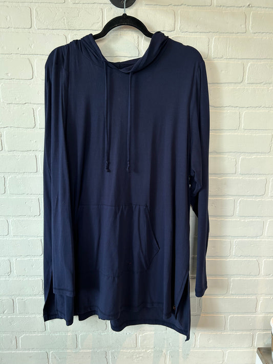 Athletic Top Long Sleeve Hoodie By Livi Active In Blue, Size: 3x