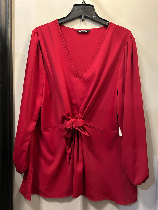 Top Long Sleeve By bloomchic In Red, Size: 1x