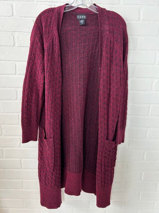 Sweater Cardigan By Clothes Mentor In Black & Red, Size: M