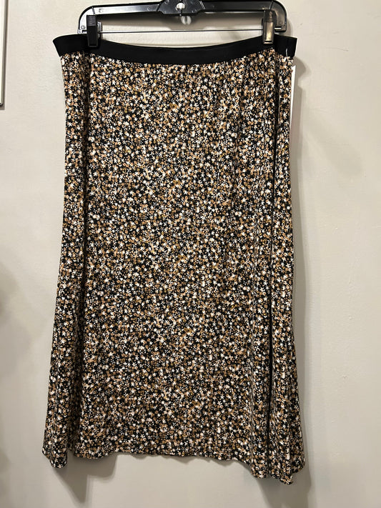 Skirt Midi By Grace In Black & Brown, Size: 12