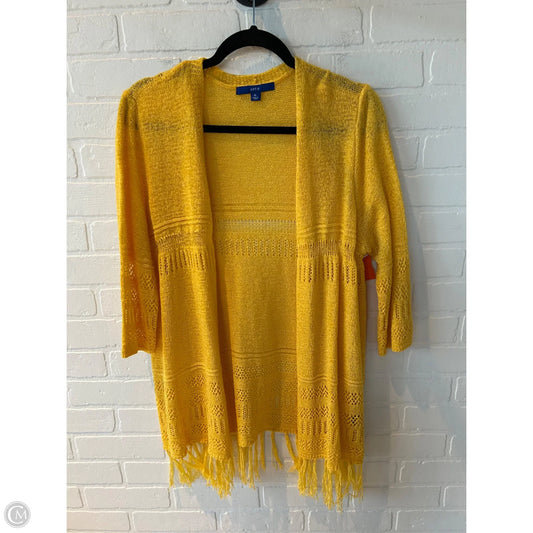 Sweater Cardigan By Apt 9 In Yellow, Size: Xl