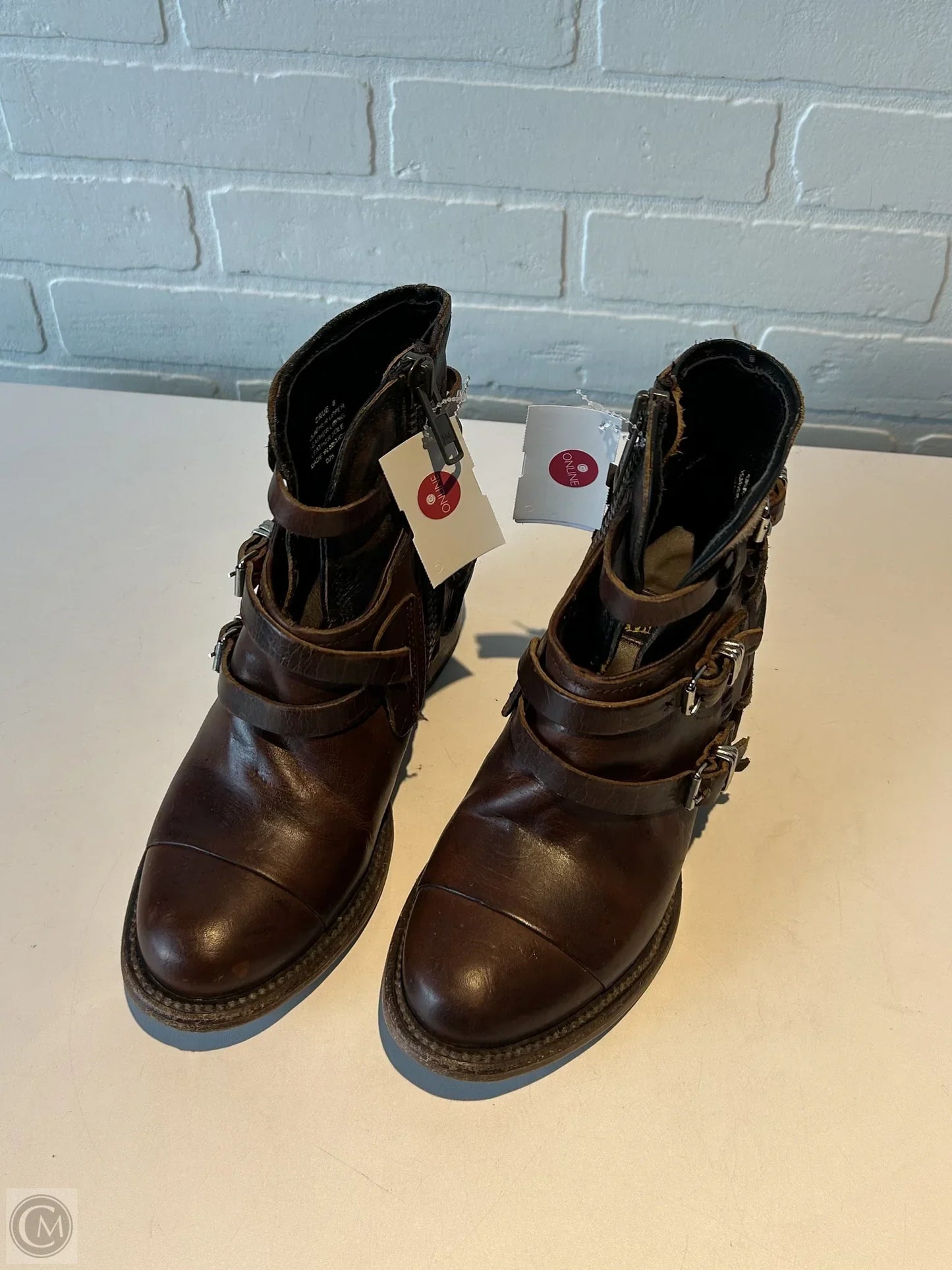 Boots Ankle Heels By Freebird In Brown, Size: 6