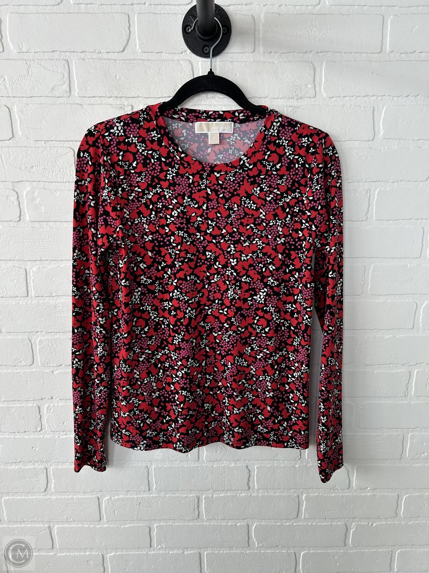 Top Long Sleeve By Michael By Michael Kors In Red, Size: S