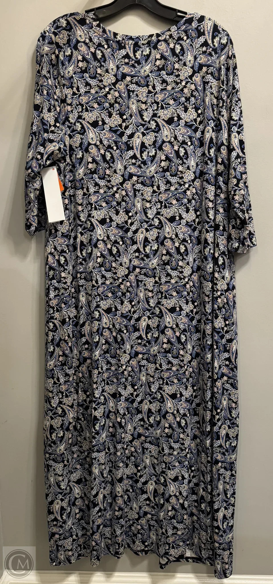 Dress Casual Midi By J. Jill In Black & Blue, Size: Xlp