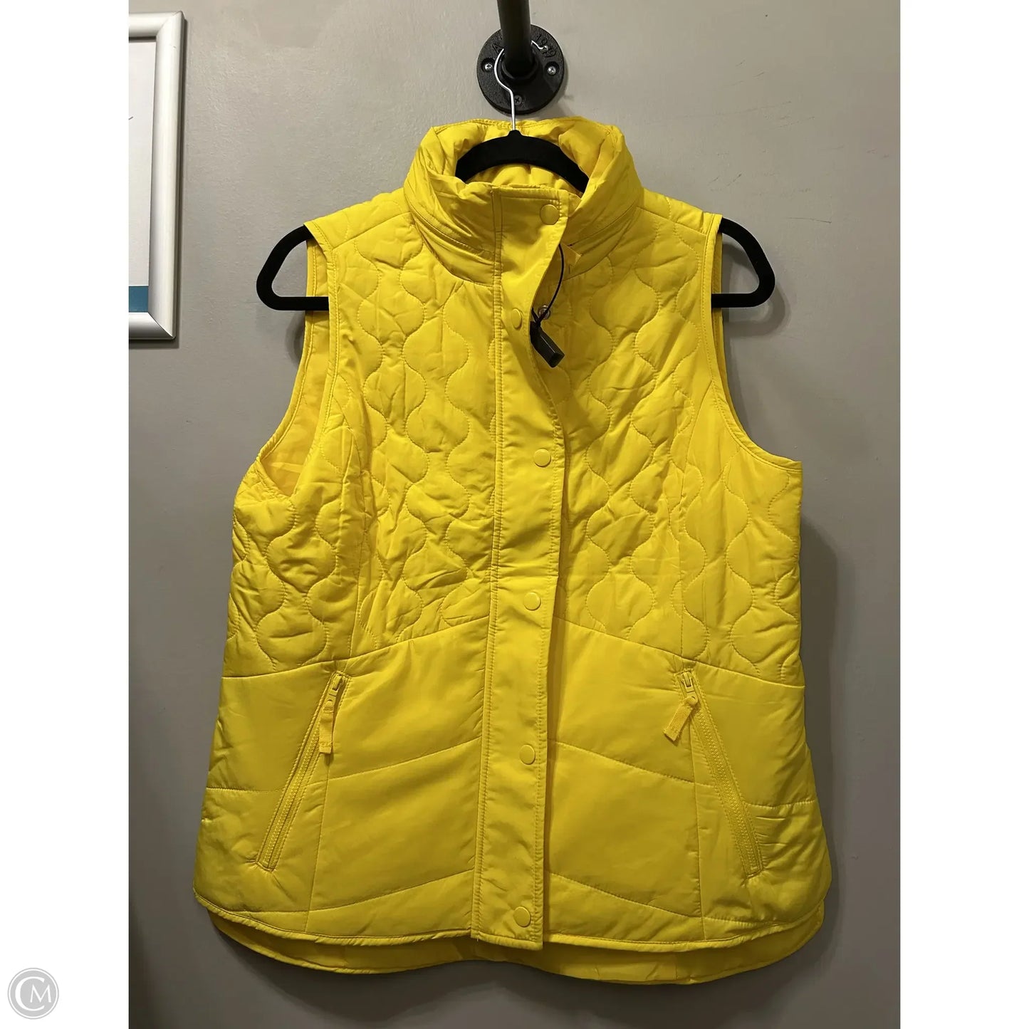 Vest Puffer & Quilted By Talbots In Yellow, Size: Mp