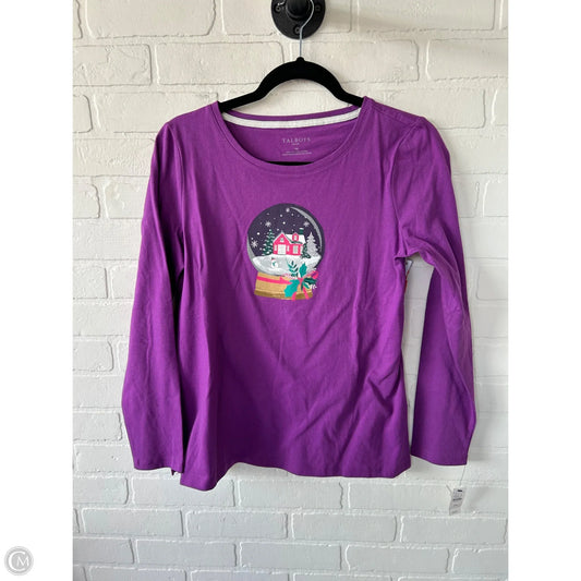 Top Long Sleeve Basic By Talbots In Purple, Size: Mp