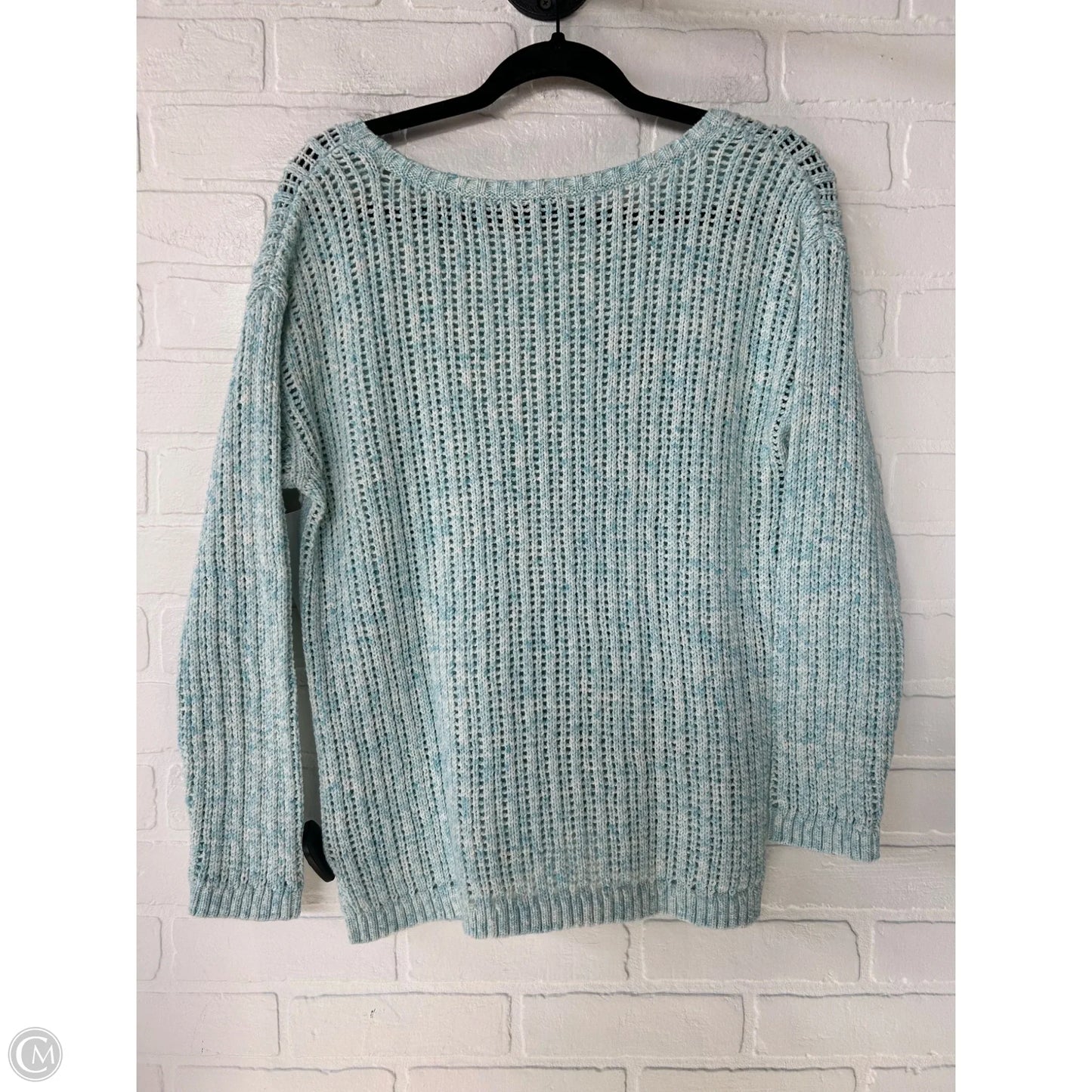 Sweater By Talbots In Blue & White, Size: Mp