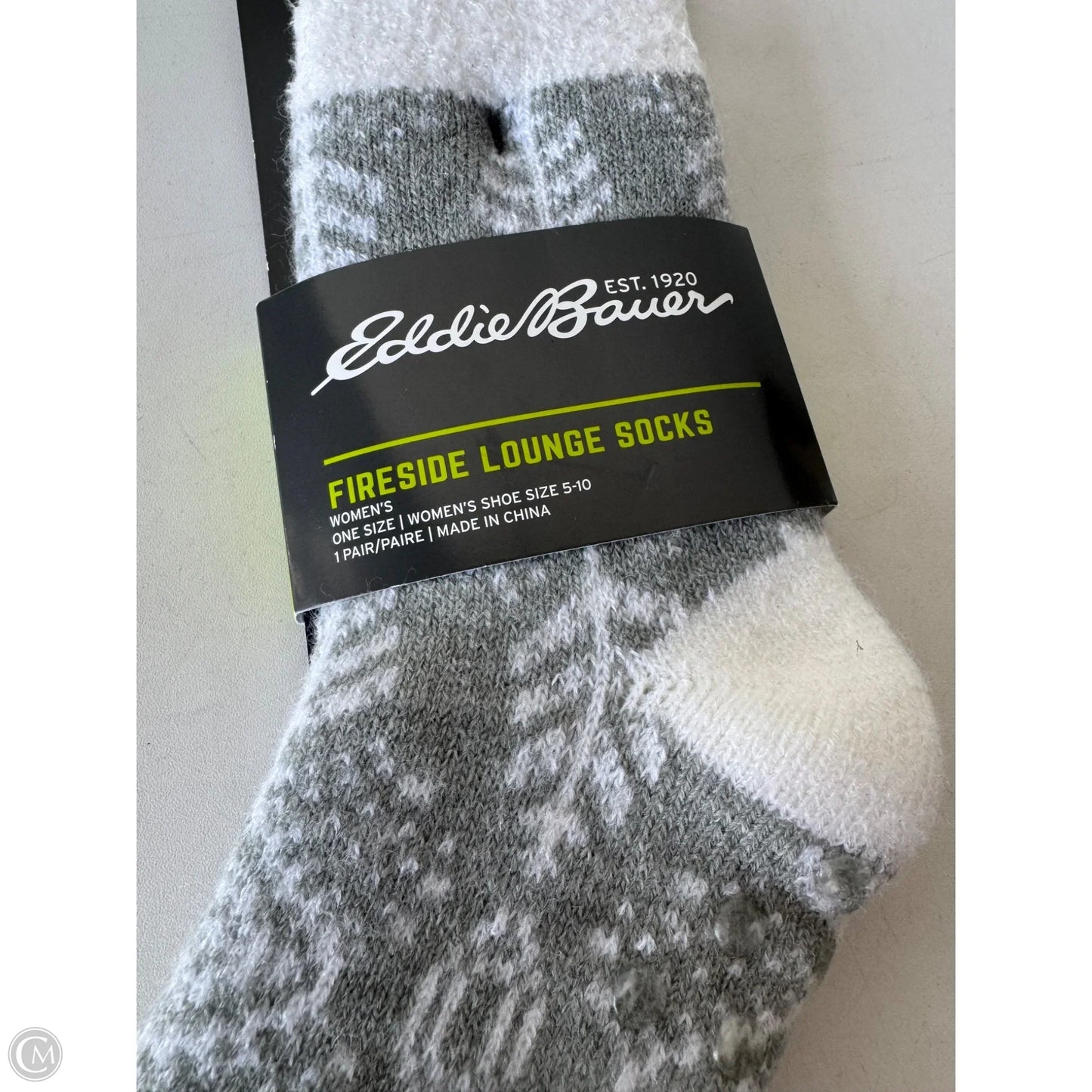 Socks By Eddie Bauer In Cream & Grey, Size: 0