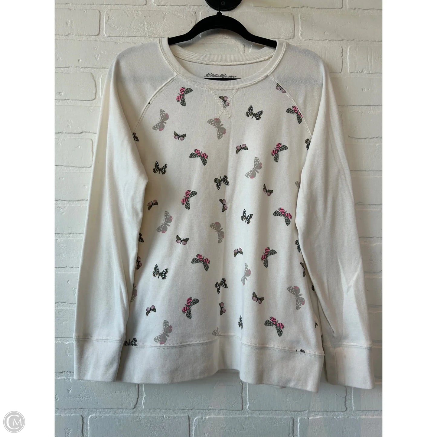 Top Long Sleeve By Eddie Bauer In Cream, Size: L
