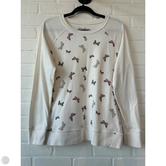 Top Long Sleeve By Eddie Bauer In Cream, Size: L