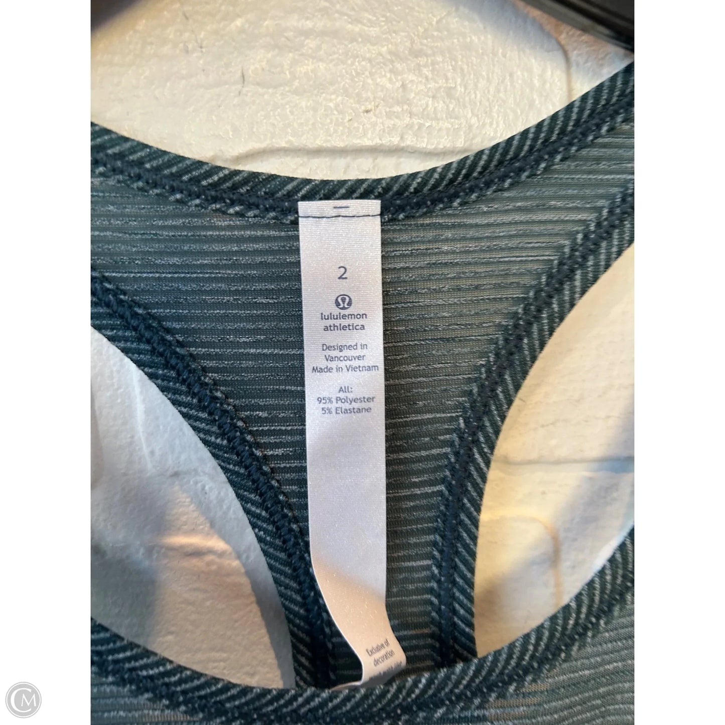 Athletic Tank Top By Lululemon In Teal, Size: Xs