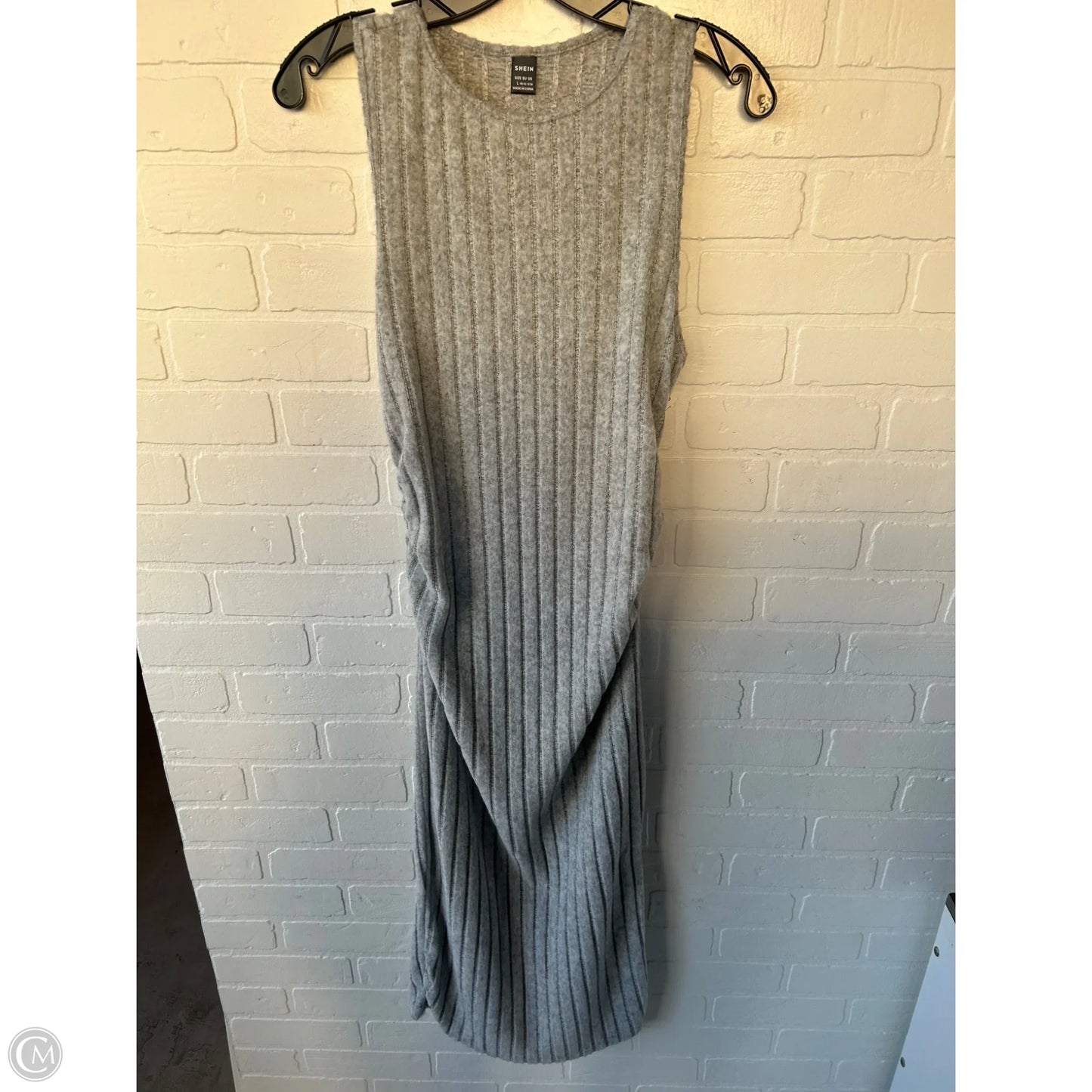 Dress Casual Midi By Shein In Grey, Size: L