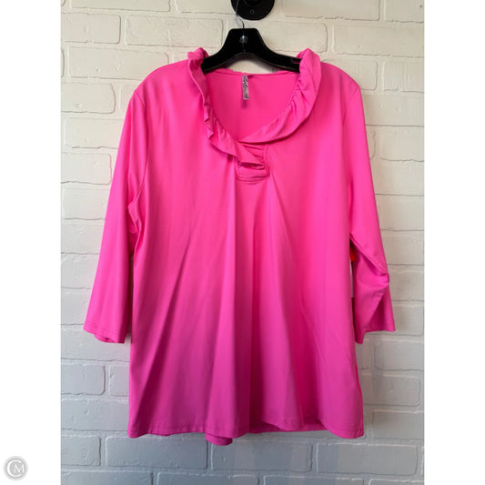 Top Long Sleeve By LULU B In Pink, Size: Xl