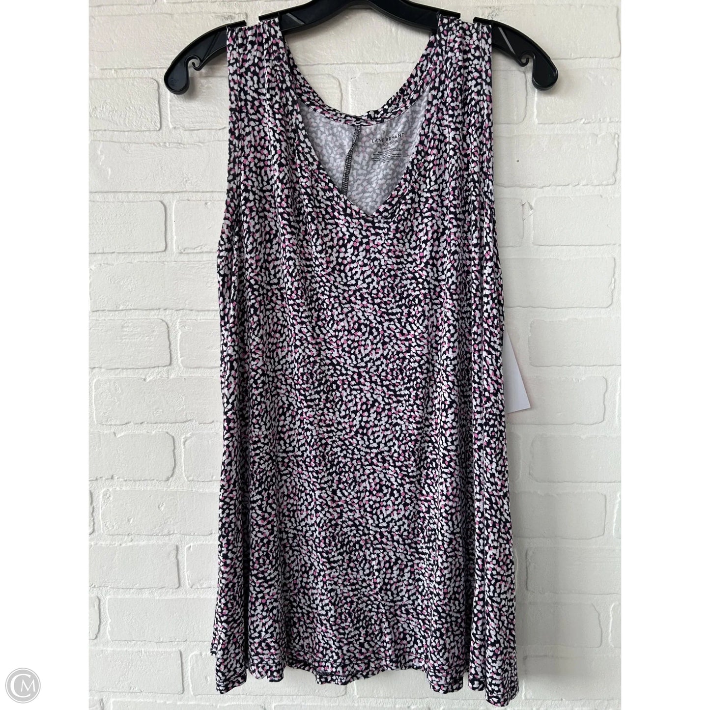 Top Sleeveless Basic By Lane Bryant In Black & Pink, Size: Xl