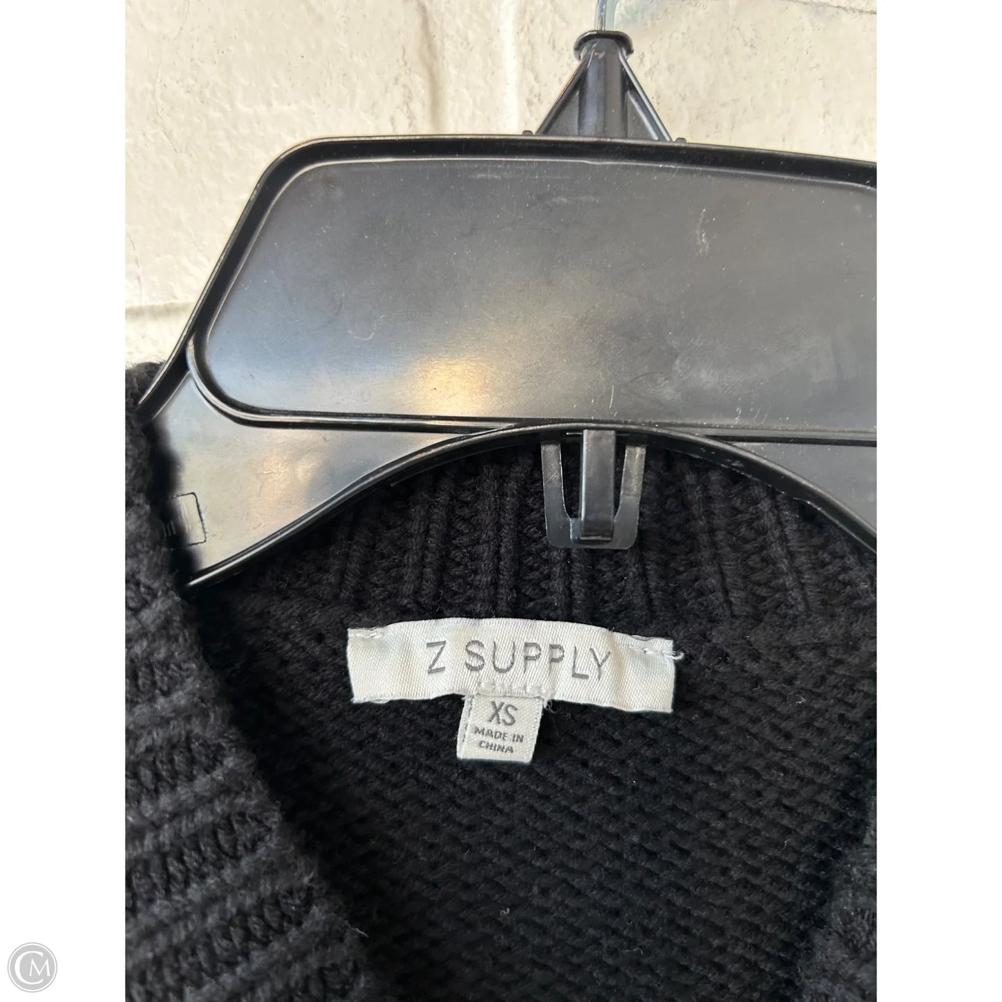 Sweater By Z Supply In Black & Cream, Size: Xs