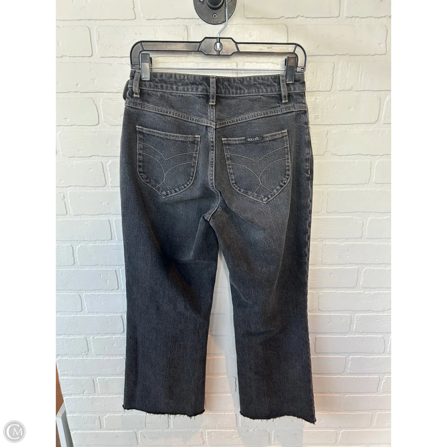 Jeans Wide Leg By Rollas In Black Denim, Size: 0