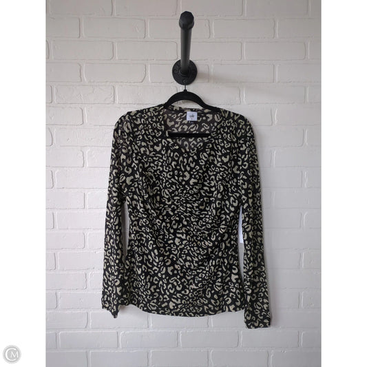 Top Long Sleeve By Cabi In Black & Cream, Size: M