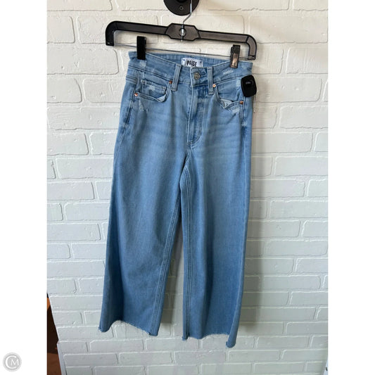 Jeans Wide Leg By Paige In Blue Denim, Size: 0