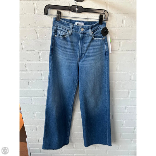 Jeans Wide Leg By Paige In Blue Denim, Size: 0