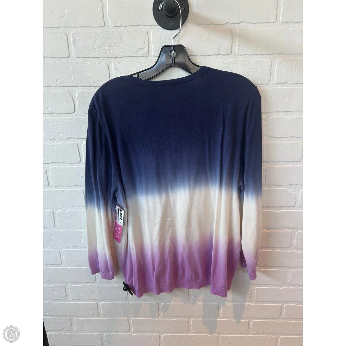 Sweater Cardigan By Talbots In Blue & Purple, Size: Xl