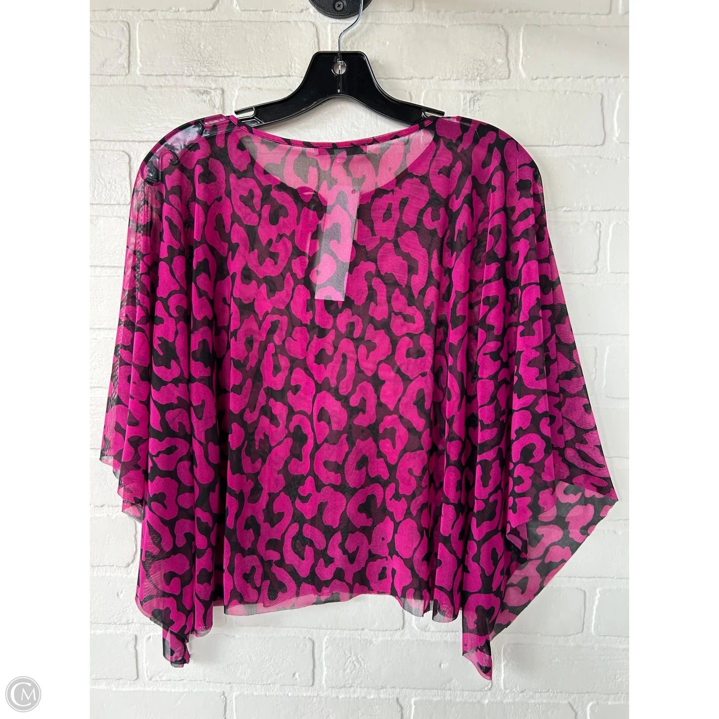 Top Long Sleeve By Alberto Makali In Black & Pink, Size: S