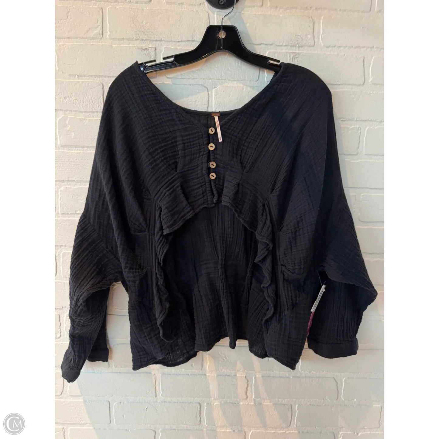 Top Long Sleeve By Free People In Navy, Size: S