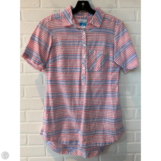 Top Short Sleeve By Columbia In Blue & Pink, Size: S