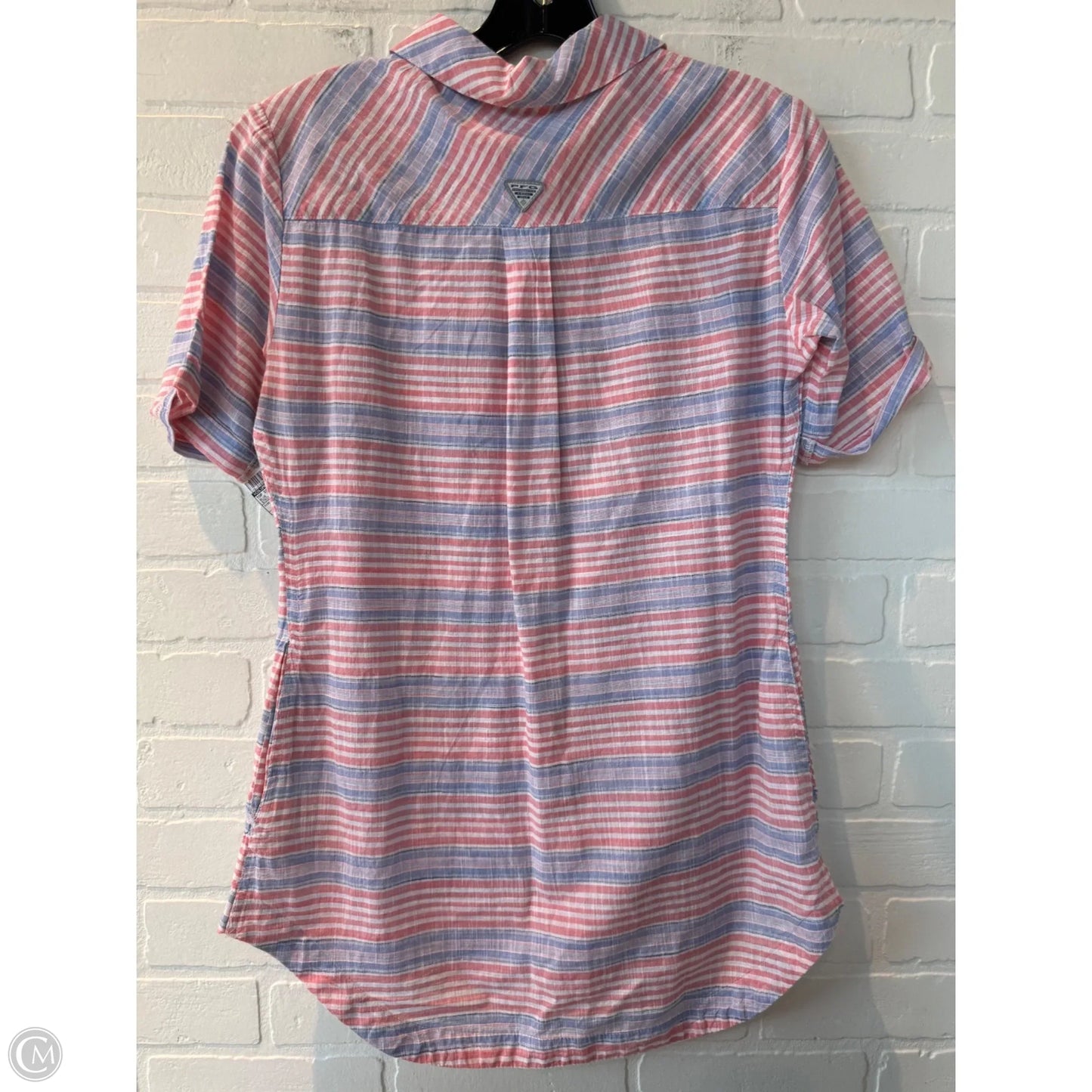 Top Short Sleeve By Columbia In Blue & Pink, Size: S