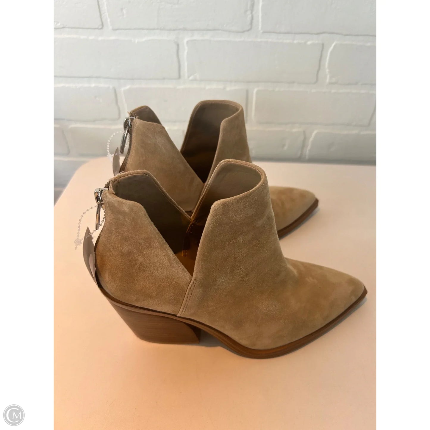 Boots Ankle Heels By Vince Camuto In Tan, Size: 7