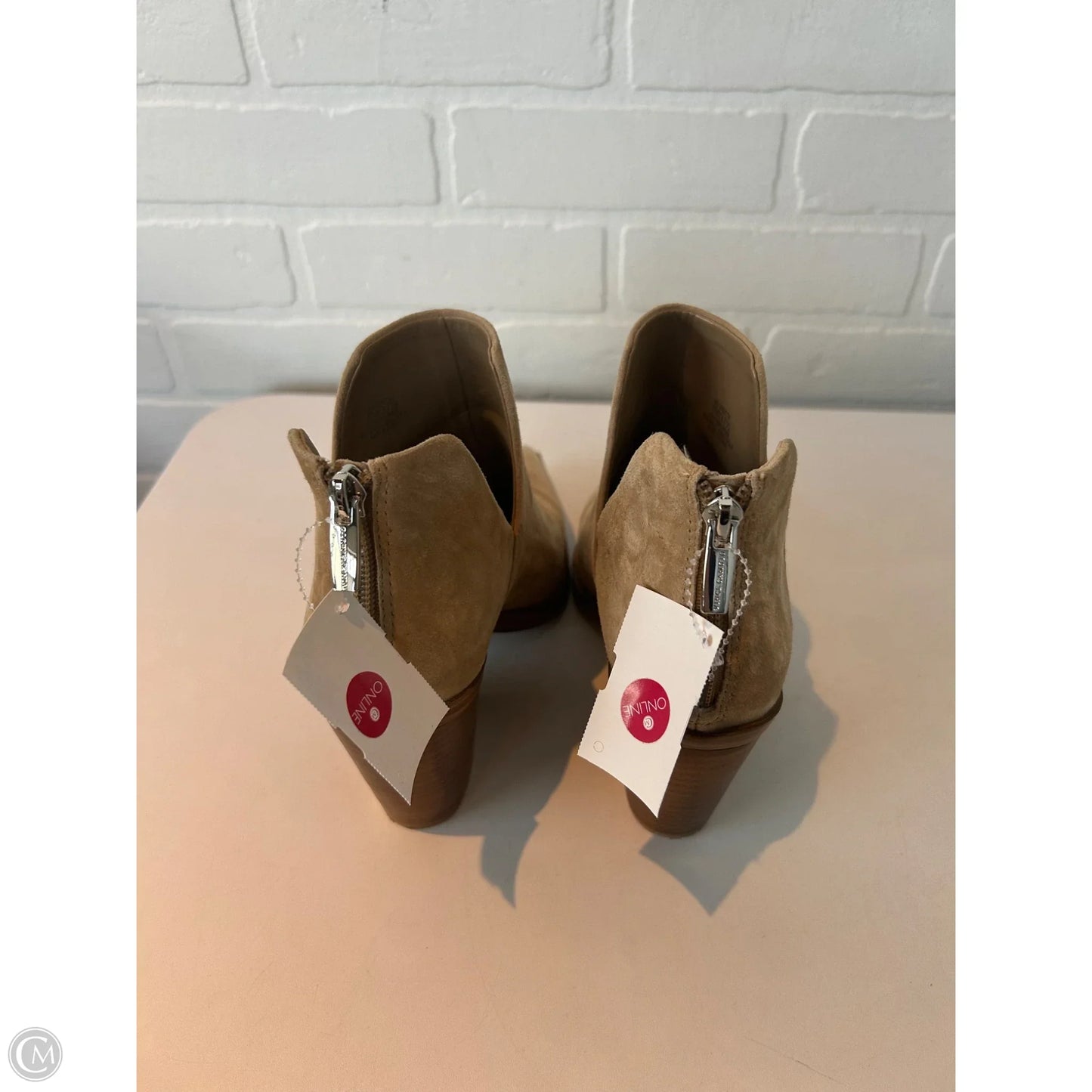Boots Ankle Heels By Vince Camuto In Tan, Size: 7