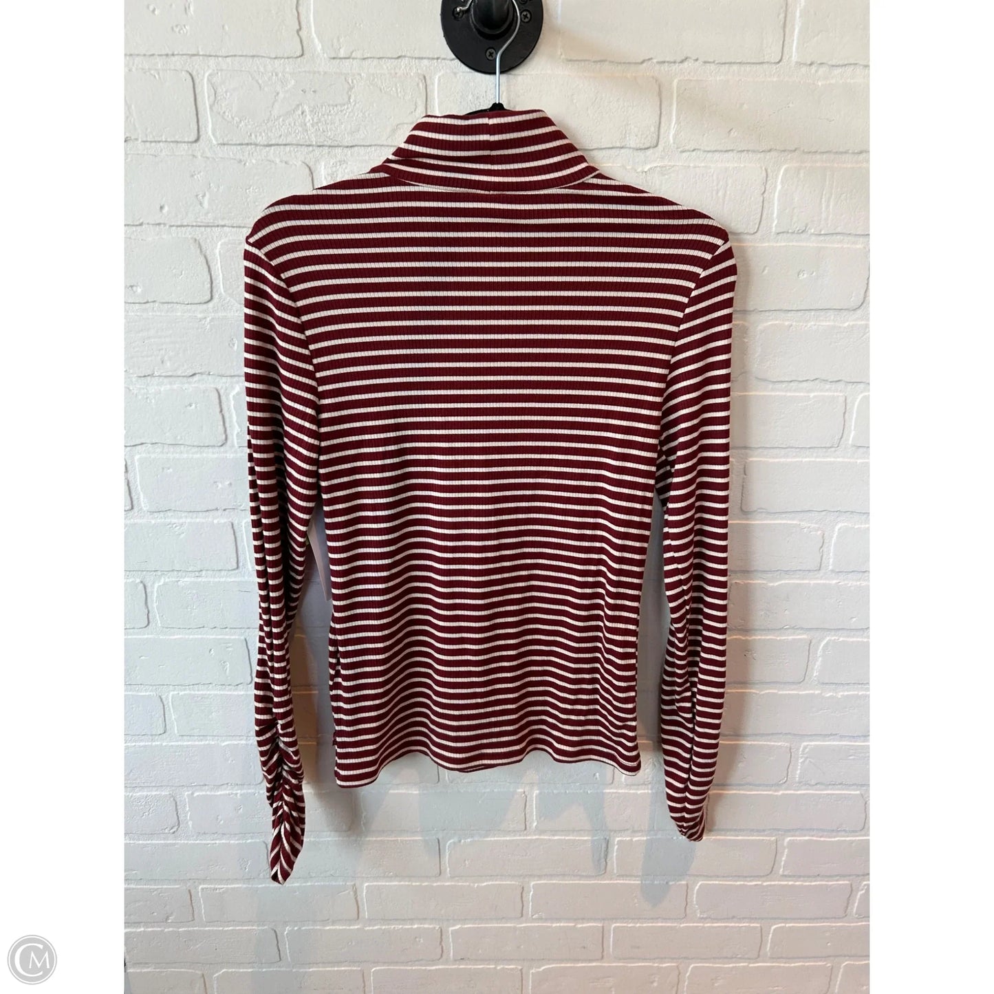 Top Long Sleeve By Levis In Red & White, Size: M